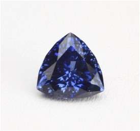 BIG Blue Ceylon Sapphire Faceted Trillion Cut Untreated Natural Color 