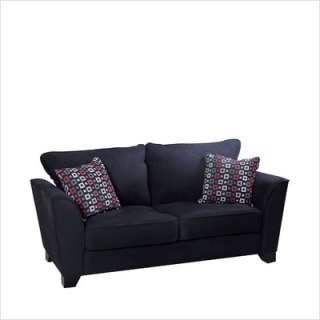Handy Living Geneva Microfiber Sofa in Black GEN1 S54 AAA19 