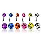 Lot of 6 Tiger Print Belly Navel Rings New Unique C280