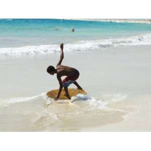 Beach Surfing at Santa Maria on the Island of Sal (Salt), Cape Verde 