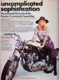this is an original magazine ad from 1971 for the norton commando 750 