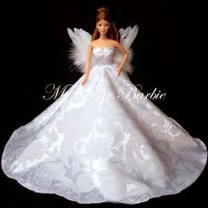  Wedding Angel GOWN for Holiday Barbie Dolls (White) Toys & Games
