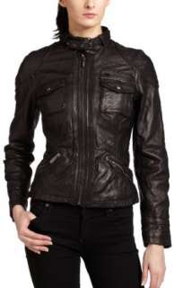  MICHAEL Michael Kors Womens Leather Jacket Clothing