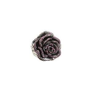  King Baby Studio Rose Ring with Pave Pink CZ Ring Jewelry