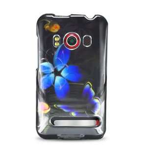 HTC Evo 4G Graphic Case   Blue Flower and Butterfly Cell 