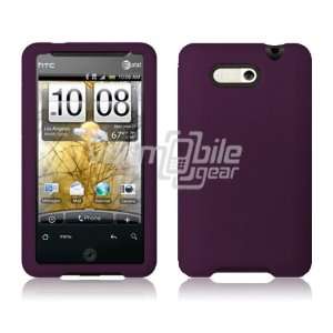   MAROON SOFT RUBBER SKIN CASE + LCD Screen Protector for HTC ARIA GEL