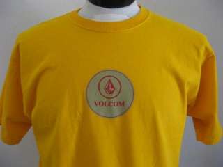 WOW Mens VOLCOM Stone SURF Skate Yellow Logo T Shirt XL  