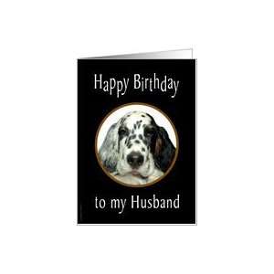Husband Birthday English Setter Puppy Card