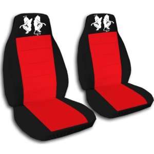 Angel and devil seat covers. Black and red seat covers for a 2000 VW 