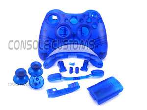 Xbox 360 TRANSPARENT BLUE Controller shell case housing  