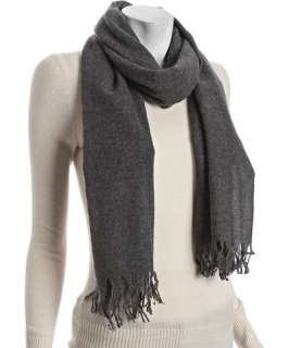 Amicale dark grey cashmere fringe scarf