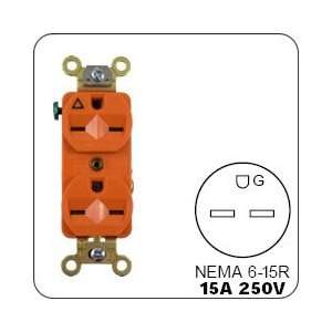   IG5662 AC Receptacle NEMA 6 15 Female Orange Duplex Isolated Ground