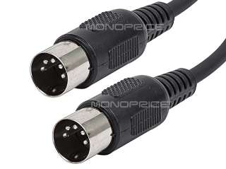 10ft MIDI Cable with 5 Pin DIN Plugs   Black  