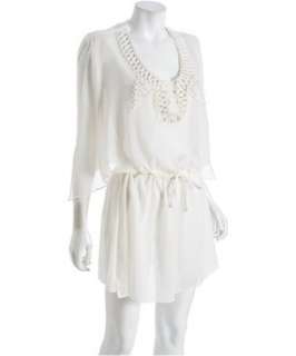 Kathleen Cook ivory cotton voile Athena tunic coverup   up 