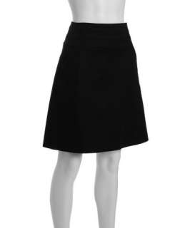 Tahari black cotton blend Yariva seamed waist skirt