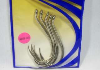 Package of 5 Mustad Size 8/0 Barbless Sturgeon Fishing Hooks  