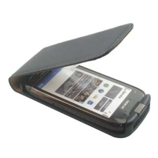 Genuine Leather Case Pouch + LCD Film For NOKIA C7 z  