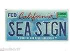 frameable poster of SEA SIGN california vanity license plate 