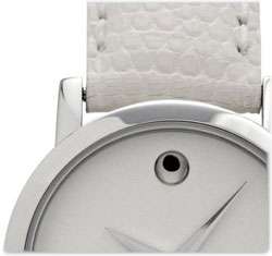   Movado Womens 605652 Museum White Genuine Lizard Strap Watch Watches