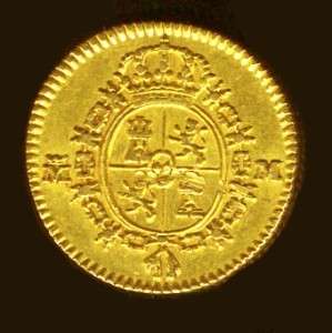 OLD US $1 GOLD COIN 1788 SPANISH COLONIAL 1/2 ESCUDO DOUBLOON 22K 