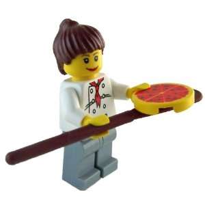  LEGO Town Minifigure   Lady Chef with Pizza and Paddle 