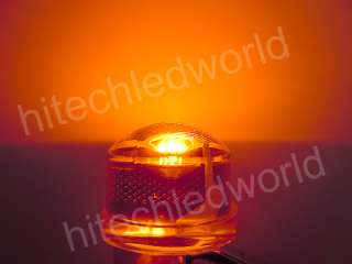 100 0.5W 5 Chips 8mm StrawHat Orange LED 95,000mcd  