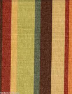 Outdoor Striped Upholstery Fabric Brown Red Gold  