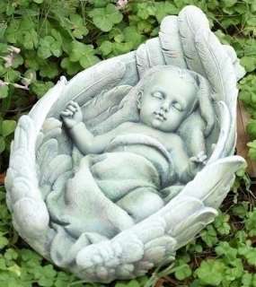 15 BABY in GUARDIAN ANGEL WINGS Outdoor Garden Statue  
