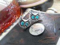   Style Blue Rhinestone Eyes Owl Stud Earrings Silver Color  