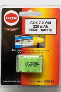 Cox 010 020 049 051 NiMH Receiver Warbird Battery Pack 7.2 Volt .010 