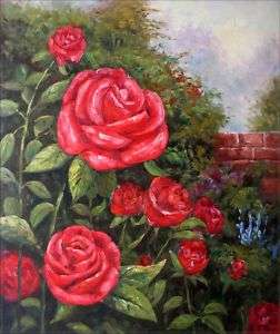 High Q. Hand Painted Oil Painting A Perfect Rose Garden 20x24  