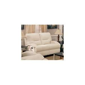  Lowell Motion Loveseat in White Bonded Leather by Coaster 