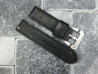 22mm NEW MOON COW LEATHER STRAP Band for PANERAI Black  