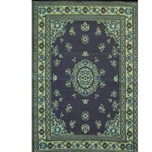 Oriental Floral Mad Mats Outdoor Area Rug Eggplant 
