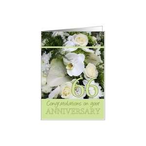  66th Wedding Anniversary White mixed bouquet card Card 