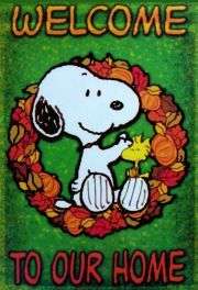 PEANUTS GANG  WELCOME  Small Garden Flag SNOOPY  