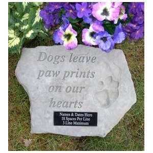   Dogs Leave Paw Prints Memorial Stone Patio, Lawn & Garden