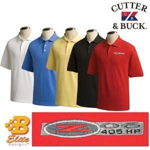 C5 Z06 405 Hp Embroidered Mens Cutter & Buck Ace Polo Solstice Yellow 