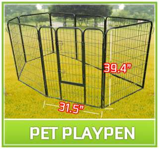 Heavy Duty Pet Dog Cat Exercise Pen Playpen Fence Yard Kennel Portable 