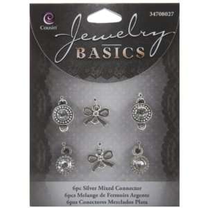  Cousin Jewelry Basics 6 Piece Silver Mixed Connector Arts 