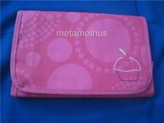 Thirty One Fold And Go Organizer w Notepad Pink Circle Spirals NEW 