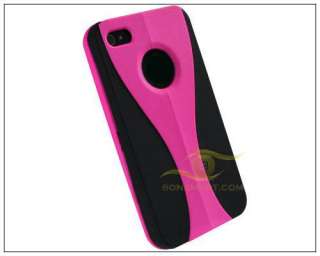 Peach Snap on 3 Piece Rubber Hard Case f iPhone 4 4S AT&T Verizon 
