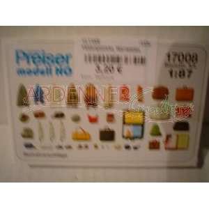   , BAGS, SUITCASES   PREISER HO SCALE MODEL TRAIN ACCESSORIES 17008