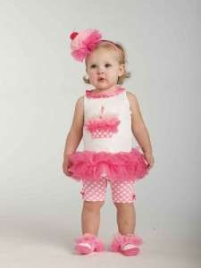   Tunic and Shorties 2T/3T Pink Polka Dots Ruffle TuTu Skirt Fast Ship
