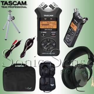 Tascam DR 07 MK ii Portable Digital Recorder Headphones Cables 