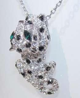 Swarovski,Young panther Leopard Pendands Necklace  
