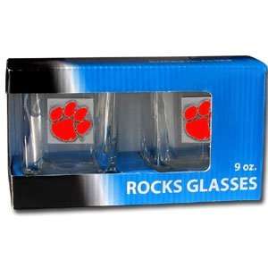  NCAA Clemson Tigers 9 oz Rocks Glass Set