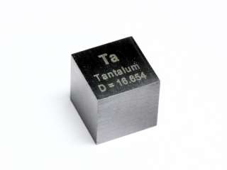 Tantalum density standard cube 10x10x10mm   16.65 grams  