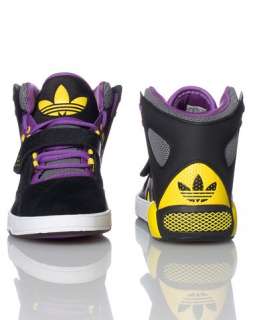 Adidas Roundhouse Basketball Shoes 10 11 12 Black Yellow Purple Suede 