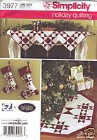 SIMPLICITY 3977 Quilted Christmas Stocking Mantel Skirt  
